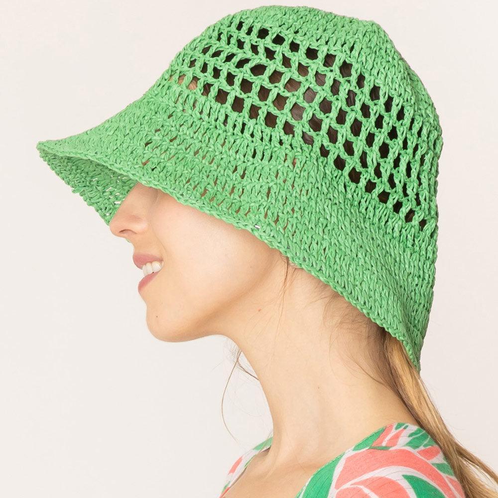 Open Weave Solid Straw Bucket Hat - Jewelry Store by Erik Rayo