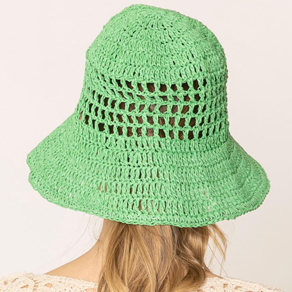 Open Weave Solid Straw Bucket Hat - Jewelry Store by Erik Rayo