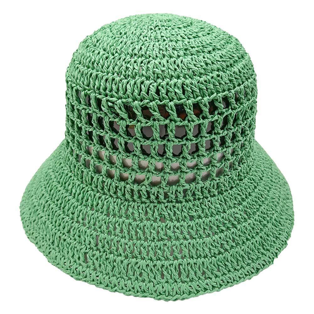 Open Weave Solid Straw Bucket Hat - Jewelry Store by Erik Rayo