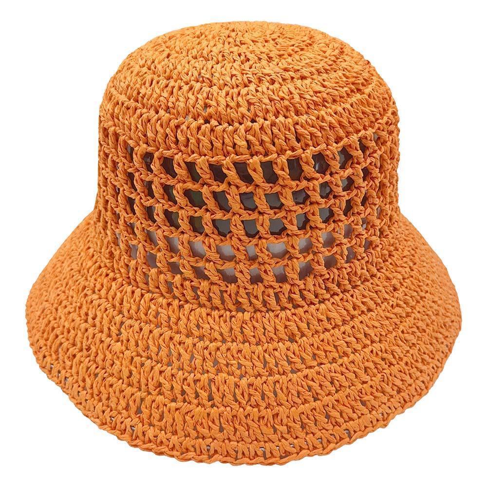 Open Weave Solid Straw Bucket Hat - Jewelry Store by Erik Rayo