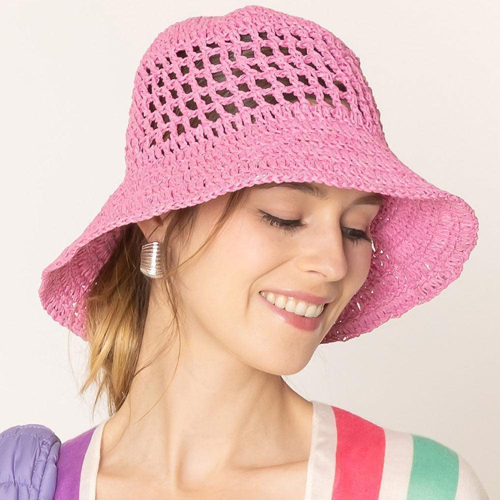 Open Weave Solid Straw Bucket Hat - Jewelry Store by Erik Rayo