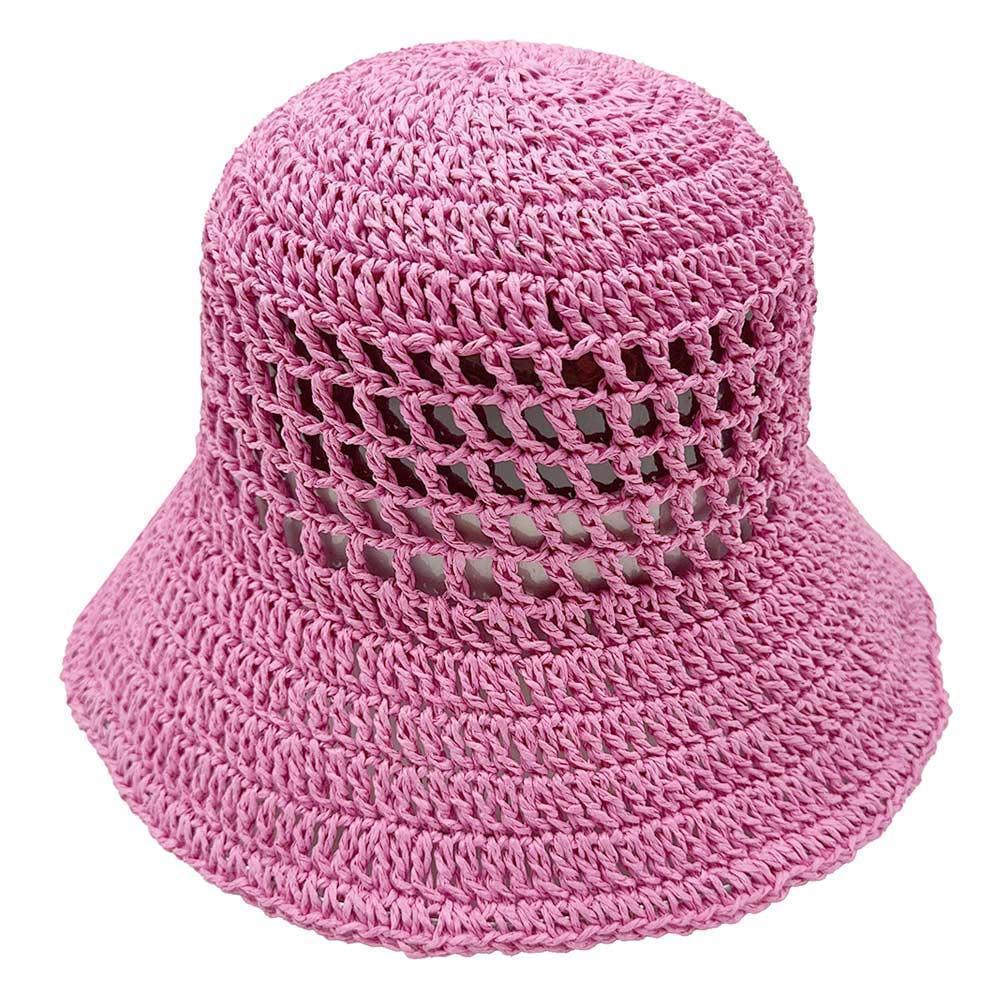 Open Weave Solid Straw Bucket Hat - Jewelry Store by Erik Rayo