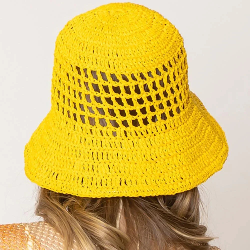 Open Weave Solid Straw Bucket Hat - Jewelry Store by Erik Rayo