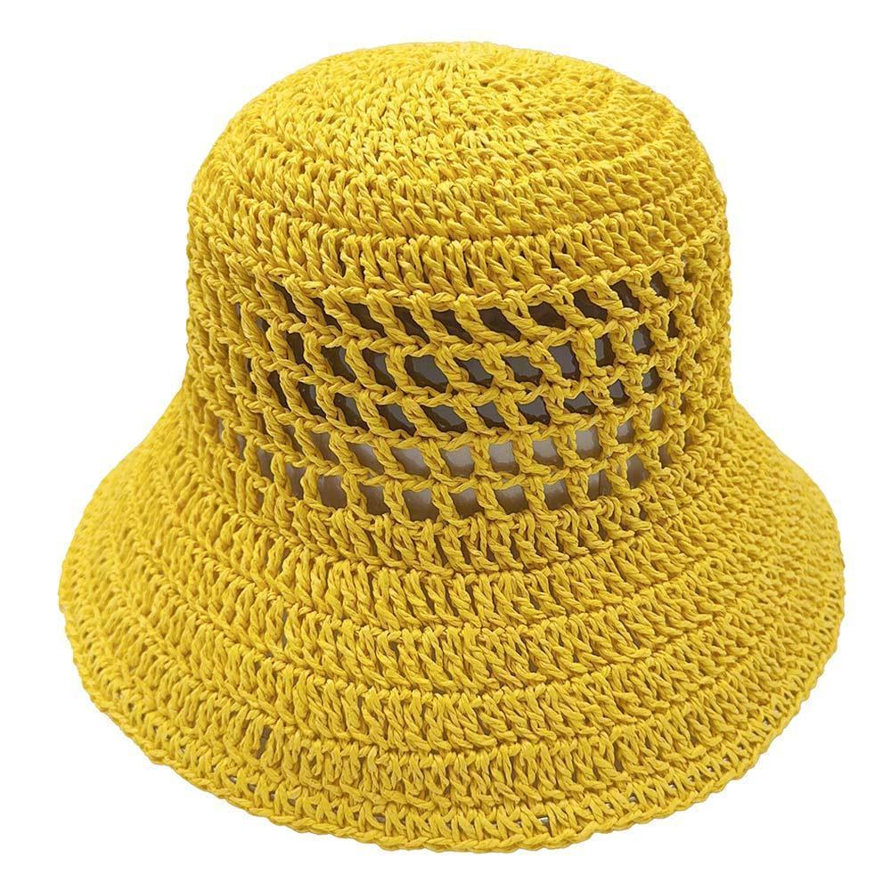 Open Weave Solid Straw Bucket Hat - Jewelry Store by Erik Rayo