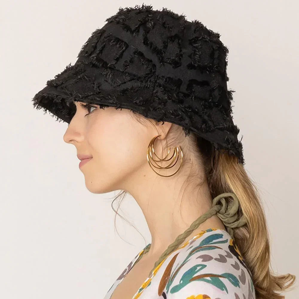 Distressed Denim Bucket Hat - Jewelry Store by Erik Rayo