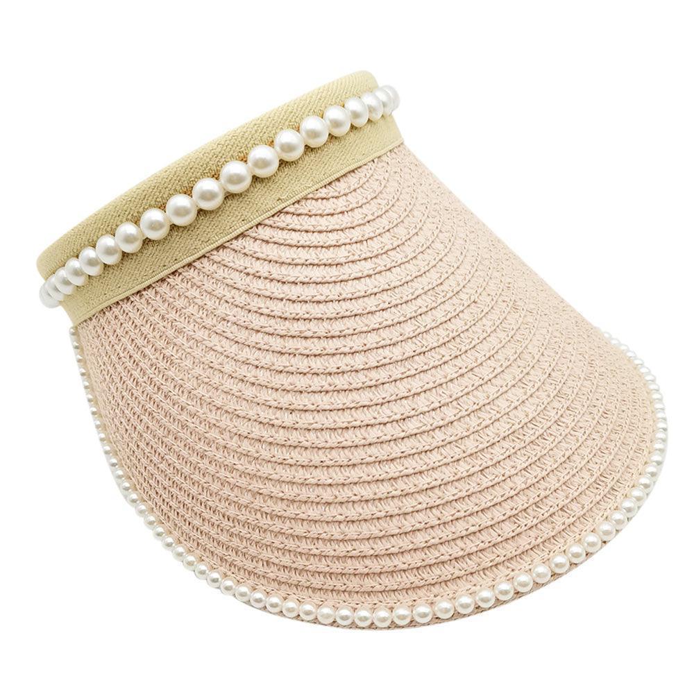Pearl Pointed Straw Sun Visor Hat - Jewelry Store by Erik Rayo