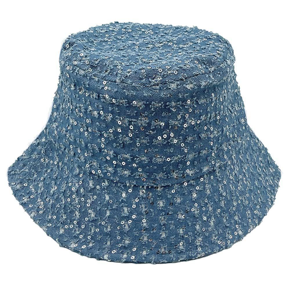 Stone Distressed Denim Bucket Hat - Jewelry Store by Erik Rayo