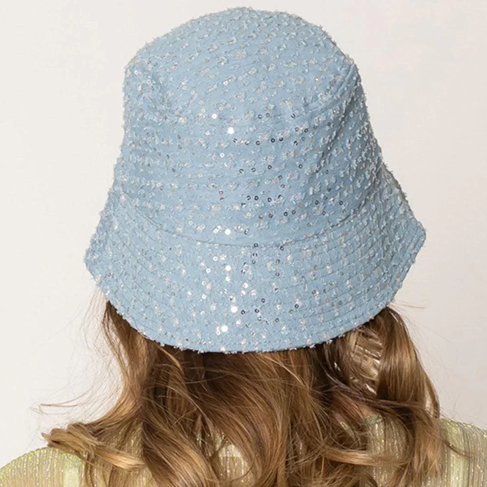 Stone Distressed Denim Bucket Hat - Jewelry Store by Erik Rayo