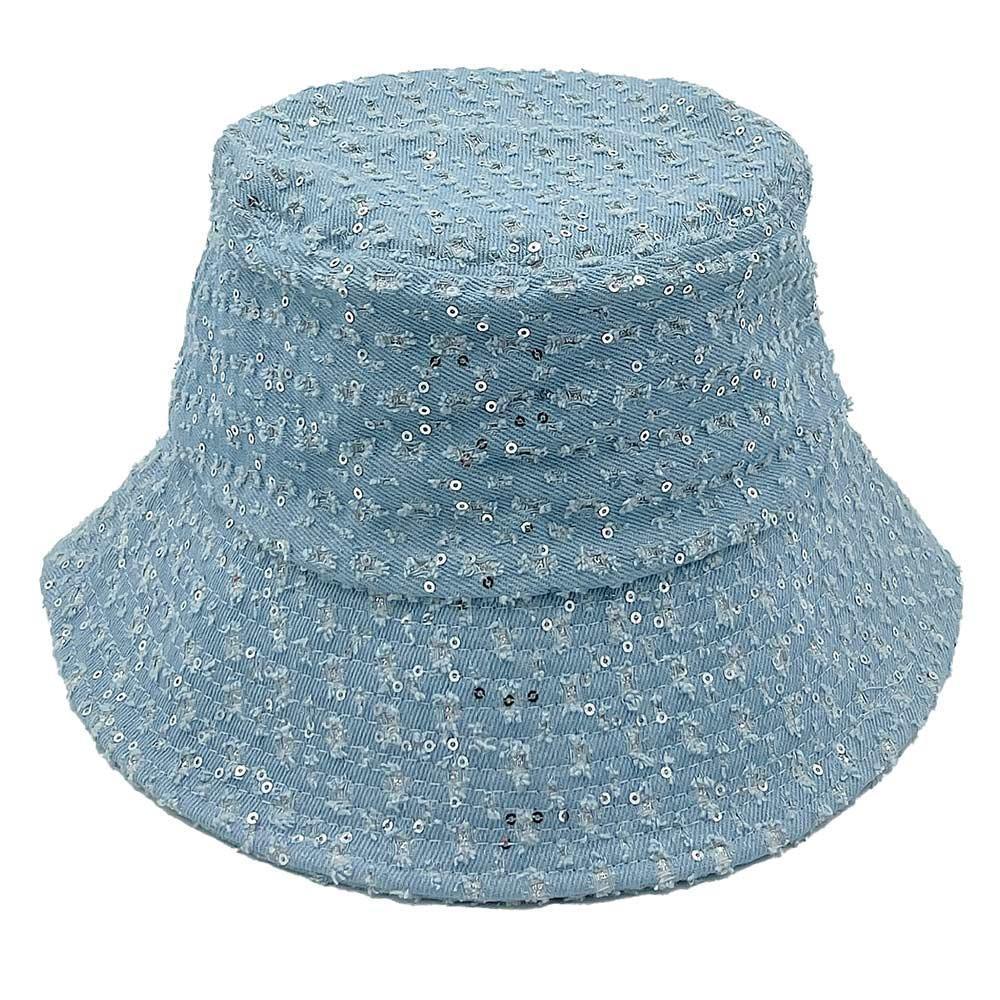 Stone Distressed Denim Bucket Hat - Jewelry Store by Erik Rayo