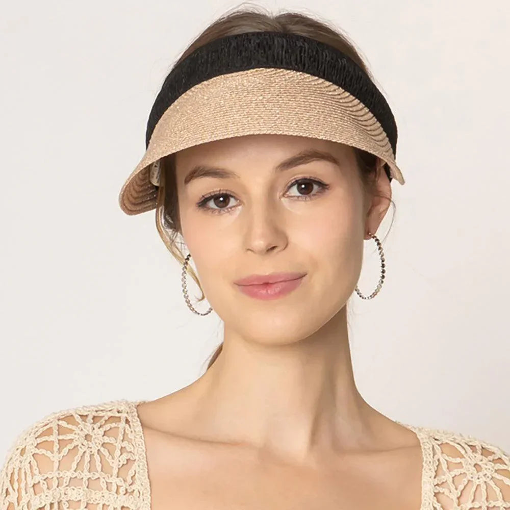 Metallic Straw Sun Visor Hat - Jewelry Store by Erik Rayo