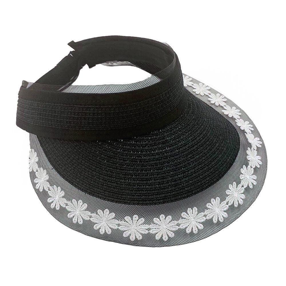 Flower Lace Pointed Straw Sun Visor Hat - Jewelry Store by Erik Rayo