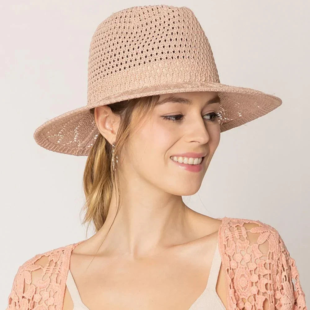 Pattern Detailed Straw Panama Sun Hat - Jewelry Store by Erik Rayo
