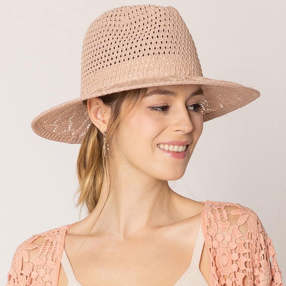 Pattern Detailed Straw Panama Sun Hat