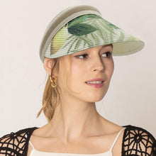 Load image into Gallery viewer, Leaf Printed Straw Sun Visor Hat
