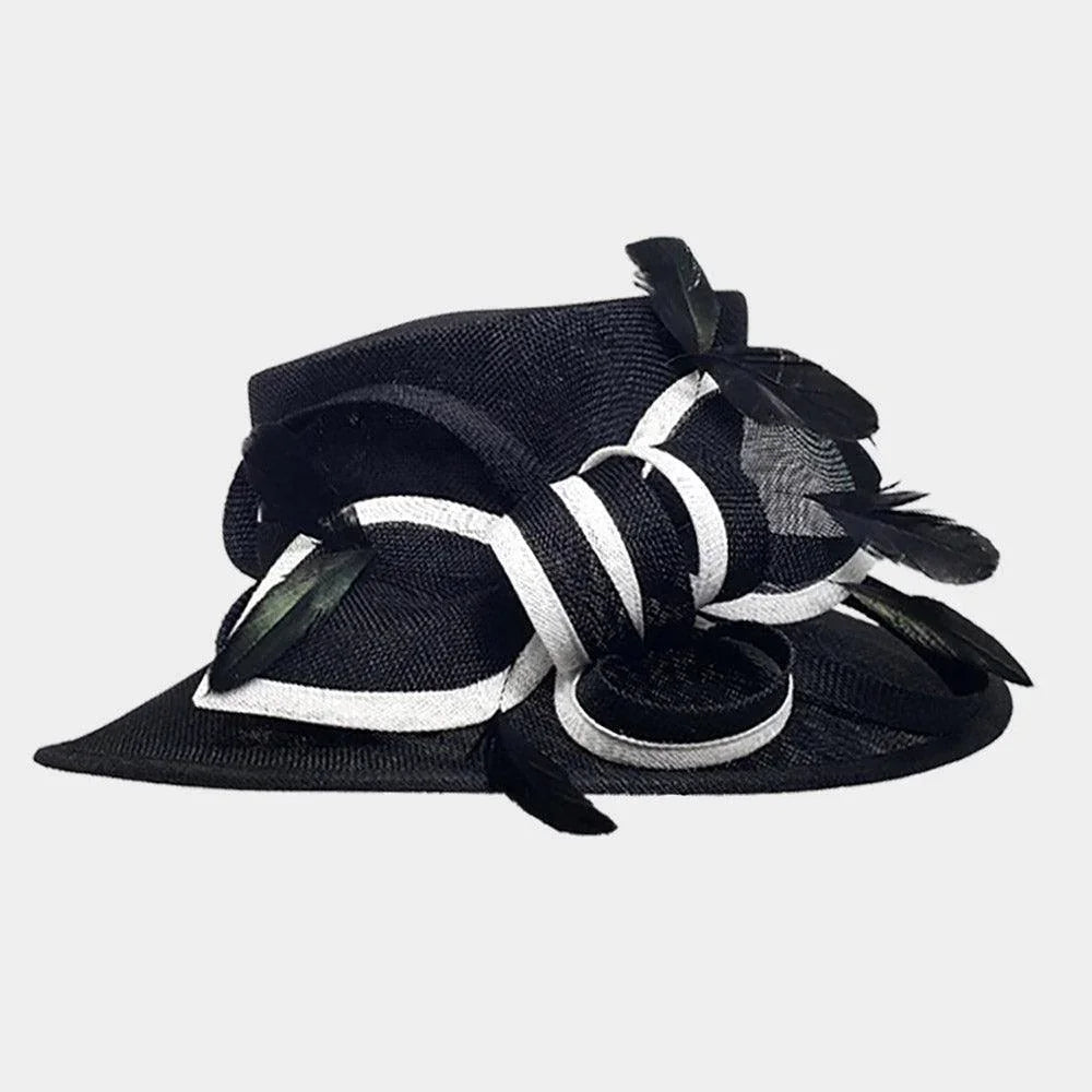 Bow Feather Accented Sinamay Dressy Hat - Jewelry Store by Erik Rayo