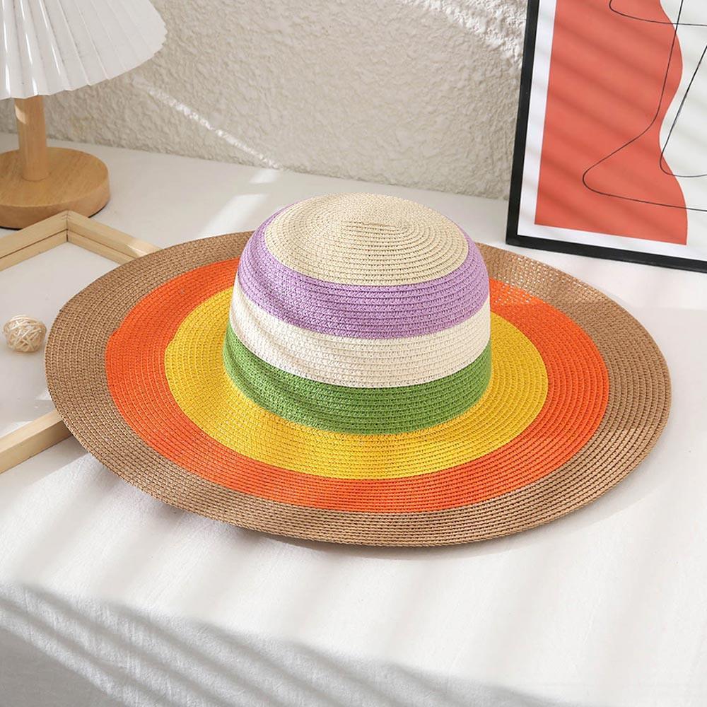 Color Block Straw Sun Hat - Jewelry Store by Erik Rayo