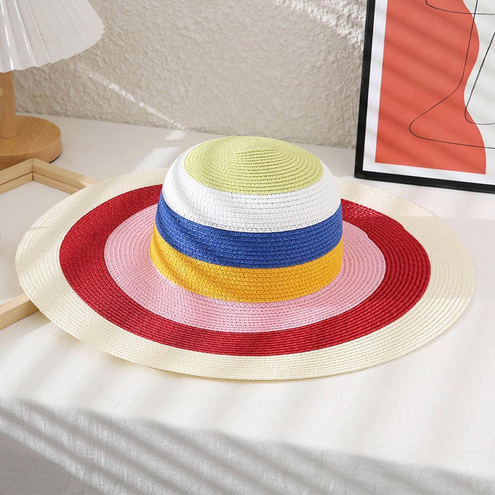 Color Block Straw Sun Hat - Jewelry Store by Erik Rayo