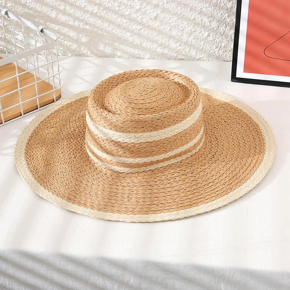 Color Block Straw Sun Hat