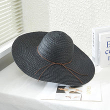 Load image into Gallery viewer, Solid Floppy Straw Sun Hat
