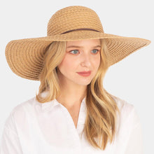 Load image into Gallery viewer, Solid Floppy Straw Sun Hat
