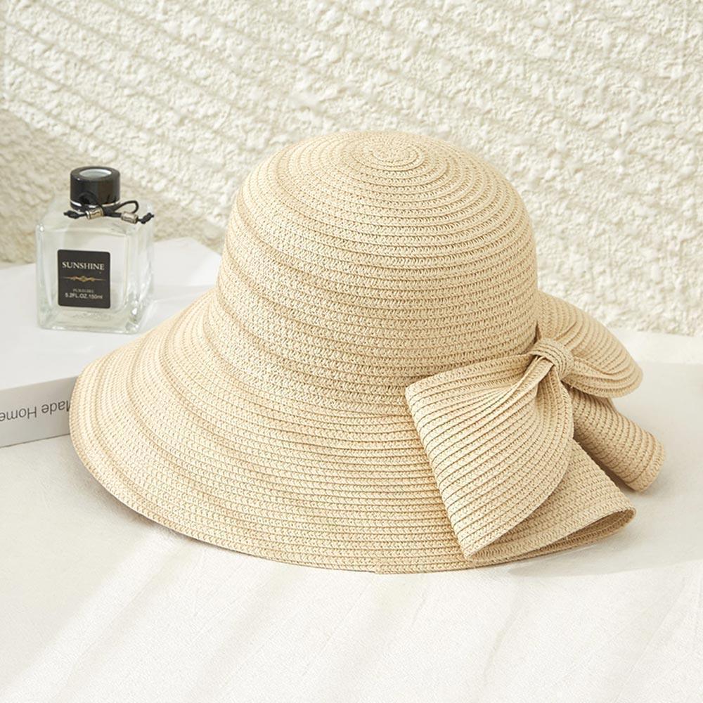 Big Bow Accented Straw Bowler Sun Hat - Jewelry Store by Erik Rayo