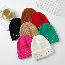 Load image into Gallery viewer, Bling Stone Embellished Knit Beanie Hat
