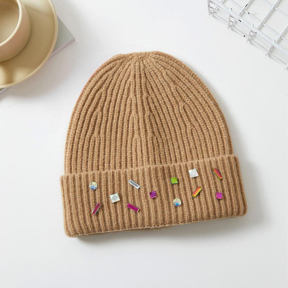 Bling Stone Embellished Knit Beanie Hat - Jewelry Store by Erik Rayo