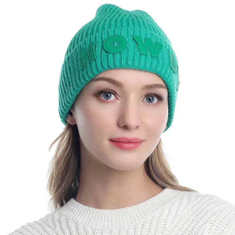 Howdy Message Knit Beanie Hat - Jewelry Store by Erik Rayo