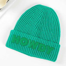 Load image into Gallery viewer, Howdy Message Knit Beanie Hat
