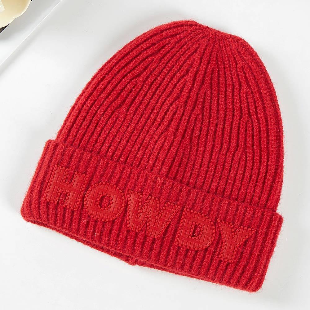 Howdy Message Knit Beanie Hat - Jewelry Store by Erik Rayo
