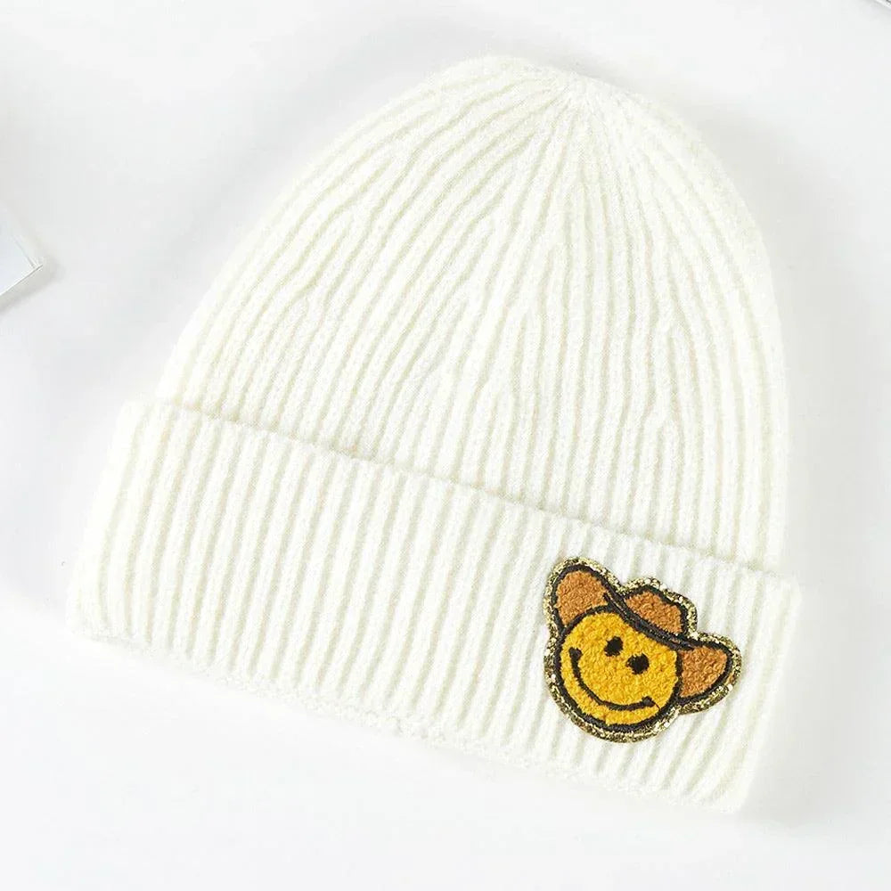 Cowboy Hat Smile Accented Knit Beanie Hat - Jewelry Store by Erik Rayo