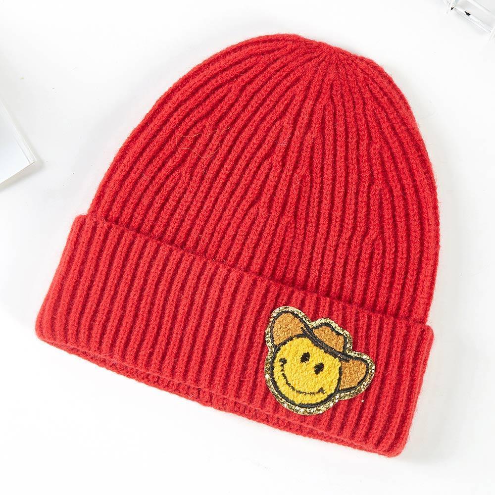 Cowboy Hat Smile Accented Knit Beanie Hat - Jewelry Store by Erik Rayo