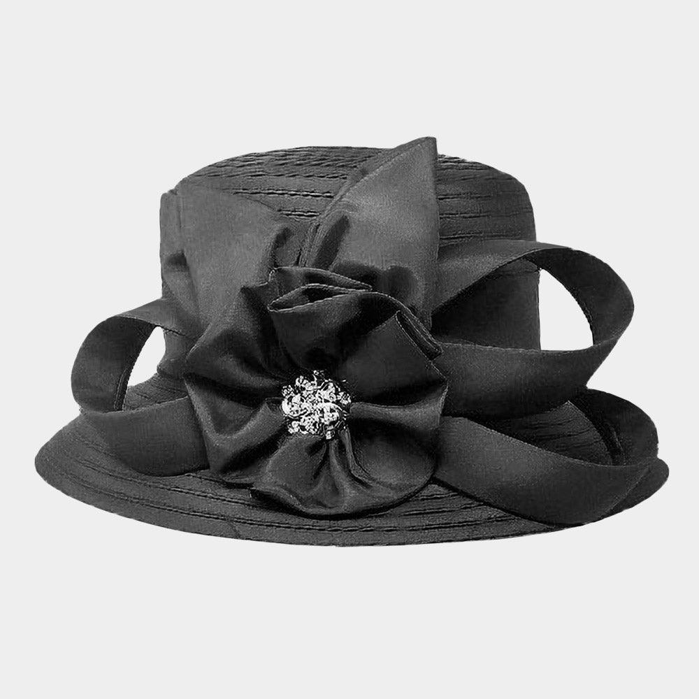 Flower Ribbon Accented Dressy Hat - Jewelry Store by Erik Rayo