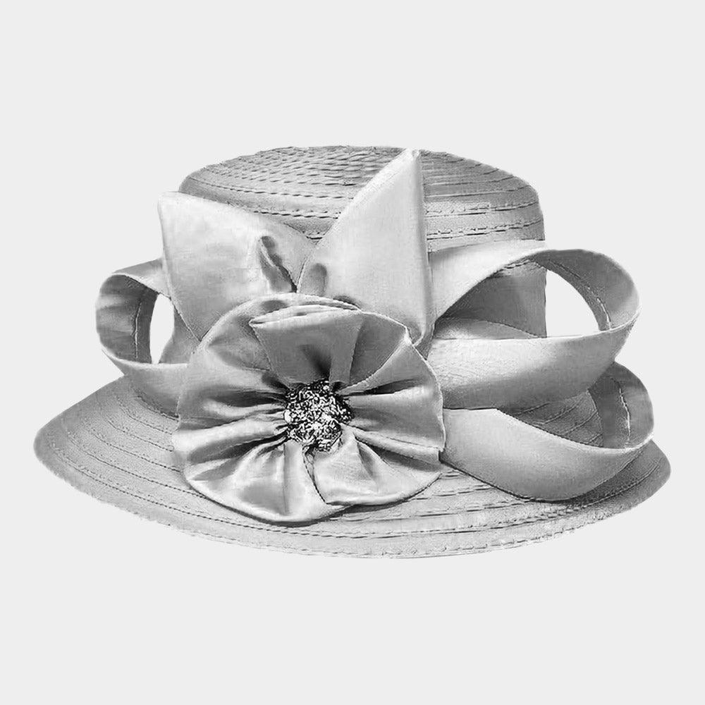 Flower Ribbon Accented Dressy Hat - Jewelry Store by Erik Rayo