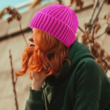 Load image into Gallery viewer, Ribbed Knit Cuffed Beanie Hat
