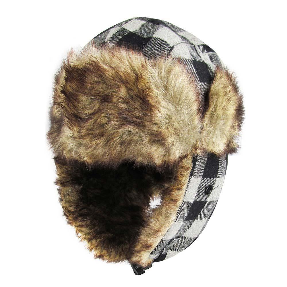 Buffalo Check Patterned Trapper Hat - Jewelry Store by Erik Rayo