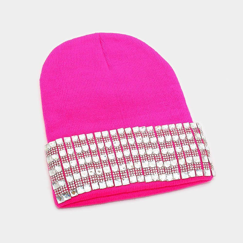 Trellis Blinged Acrylic Beanie Hat - Jewelry Store by Erik Rayo