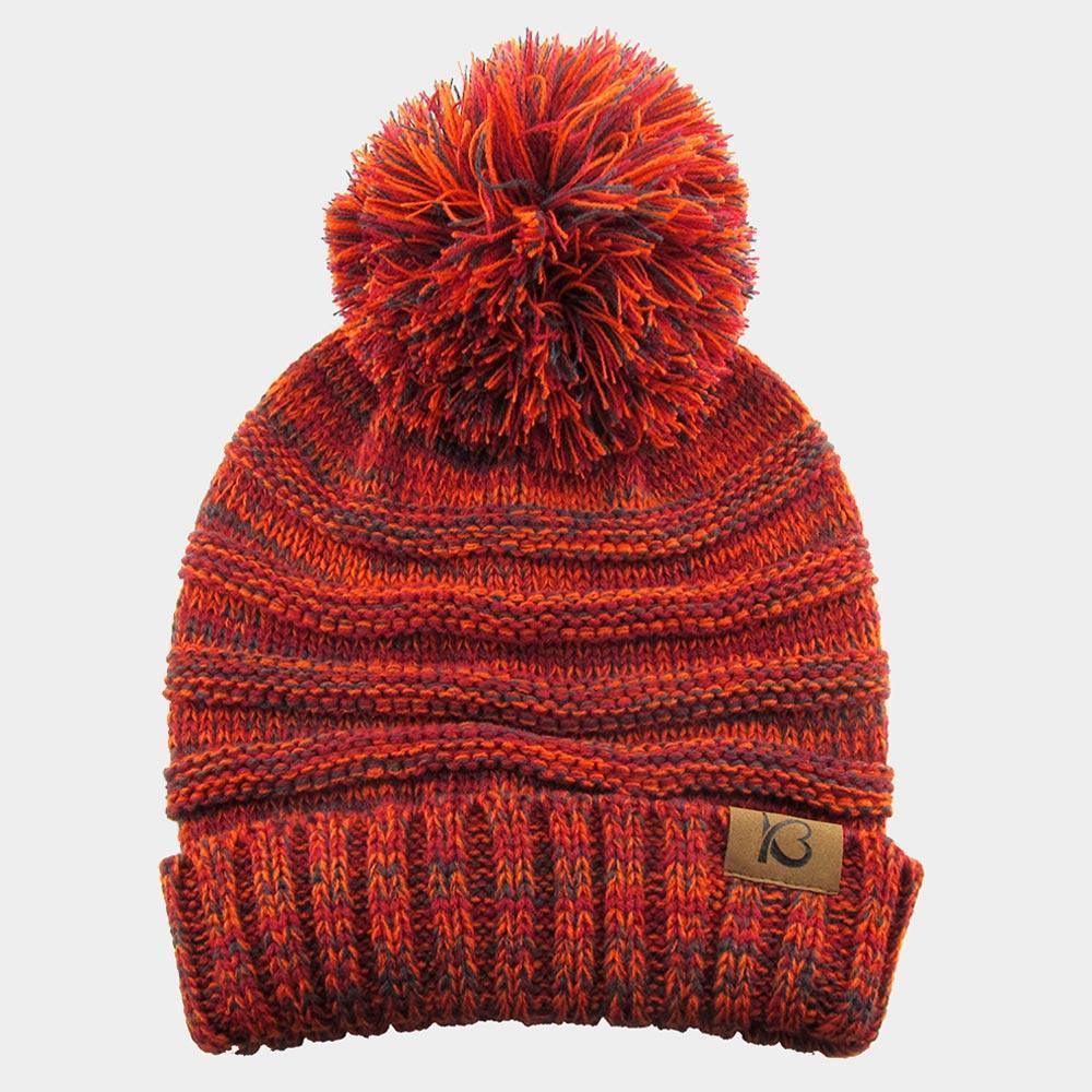 Cable Knit Ribbed Chunk Pom Pom Beanie Hat - Jewelry Store by Erik Rayo