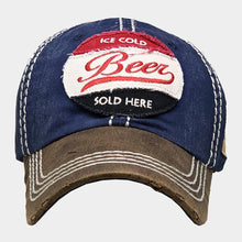 Load image into Gallery viewer, Ice Cold Beer Sold Here Message Vintage Baseball Cap
