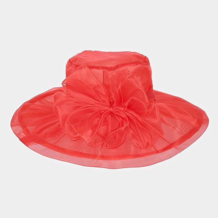 Organza bow wide brim hat - Jewelry Store by Erik Rayo