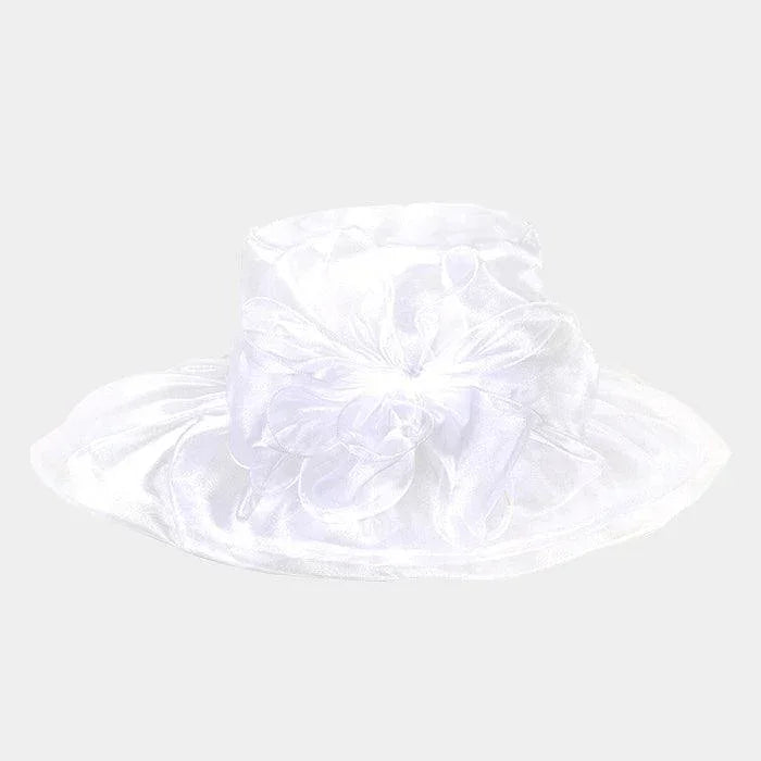 Organza bow wide brim hat - Jewelry Store by Erik Rayo