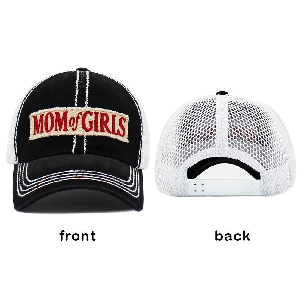 MOM OF GIRLS Message Mesh Back Baseball Cap - Jewelry Store by Erik Rayo
