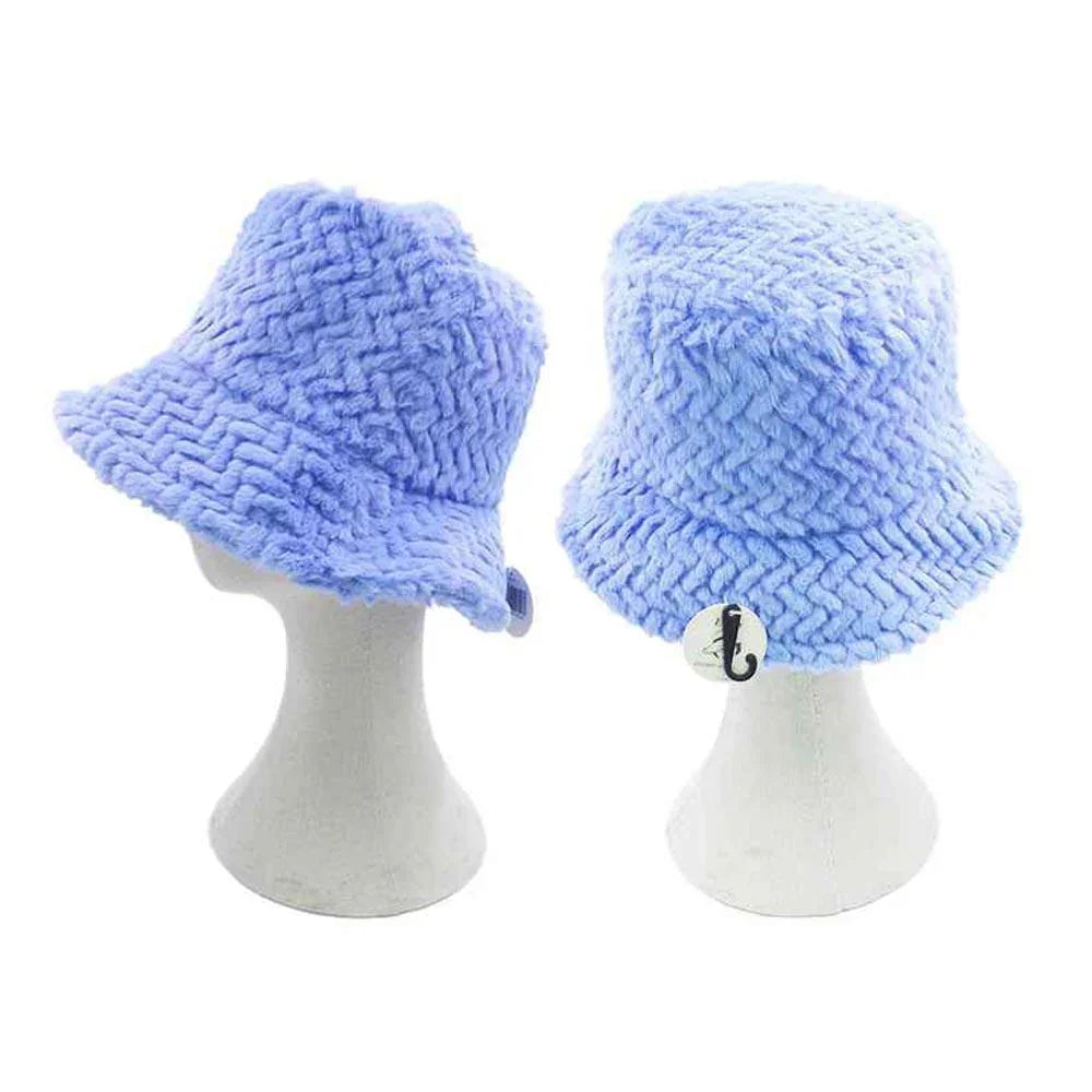 Patterned Faux Fur Solid Bucket Hat - Jewelry Store by Erik Rayo