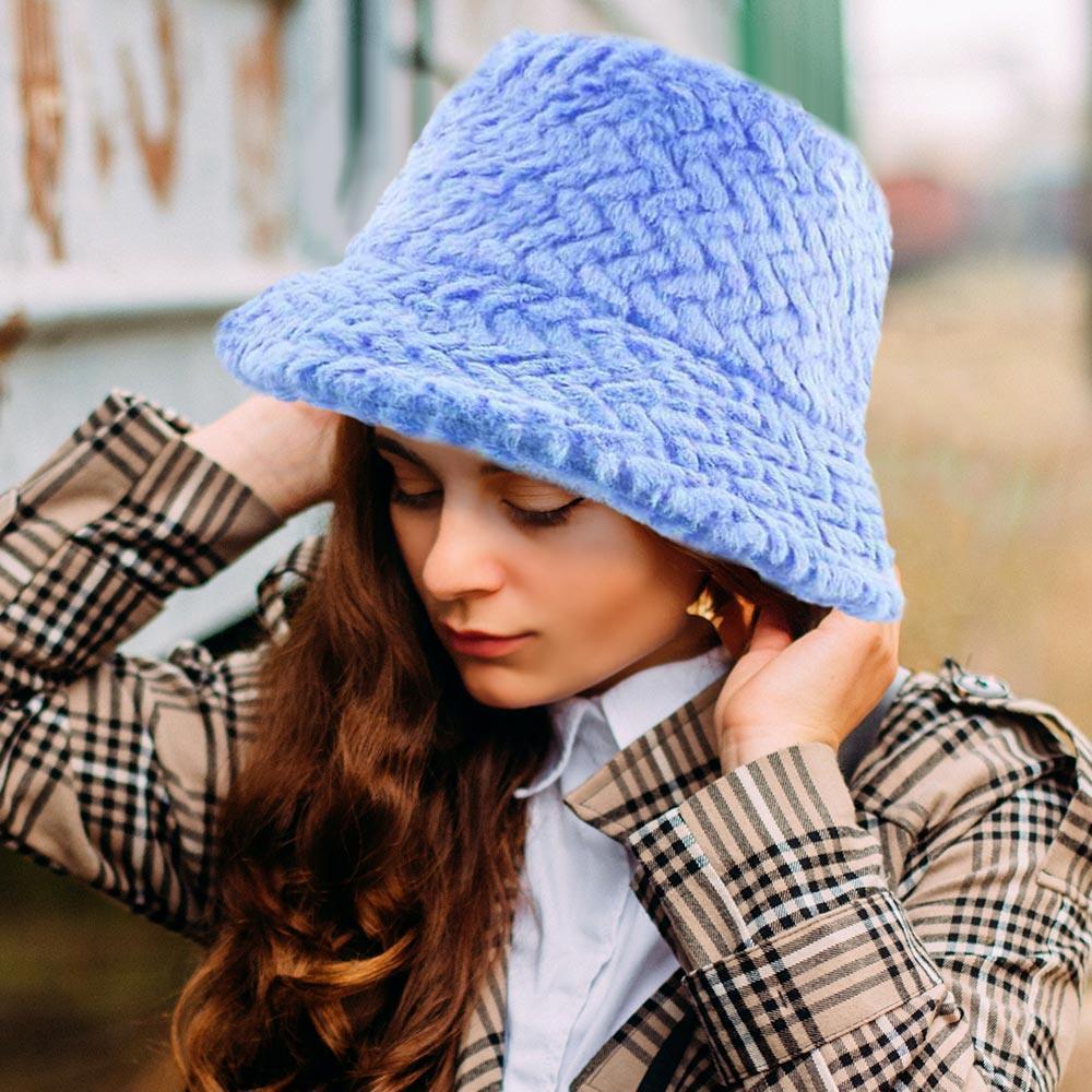 Patterned Faux Fur Solid Bucket Hat - Jewelry Store by Erik Rayo