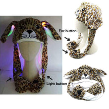 Load image into Gallery viewer, Light Up Leopard Patterned Character Ear Flap Hat
