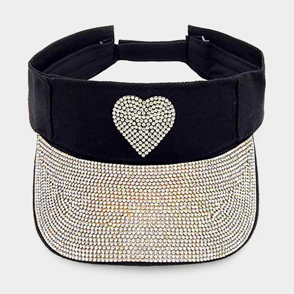 Bling Heart Accented Visor Hat - Jewelry Store by Erik Rayo