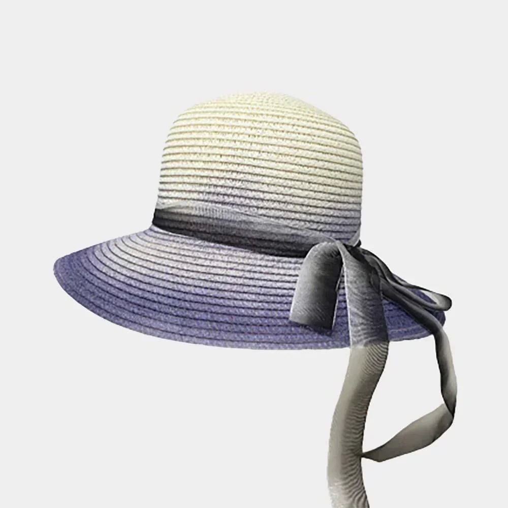 Ombre Bow Band Straw Sun Hat - Jewelry Store by Erik Rayo