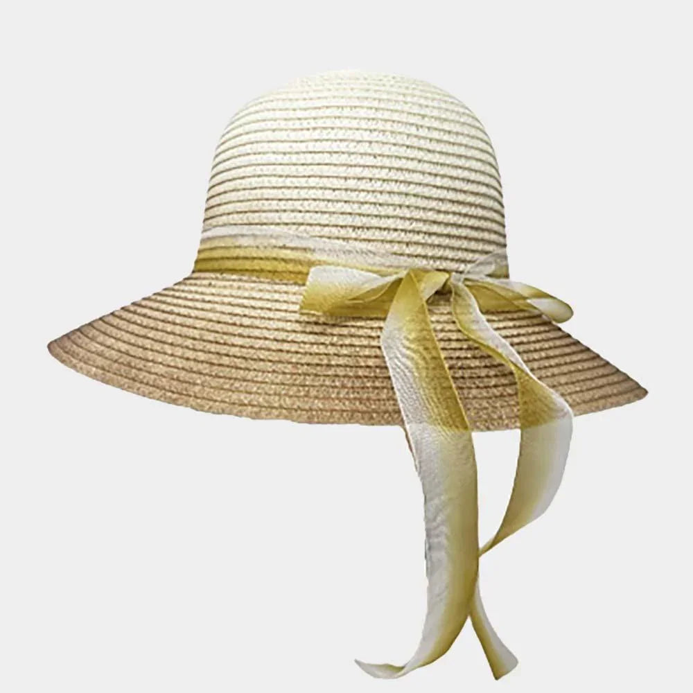 Ombre Bow Band Straw Sun Hat - Jewelry Store by Erik Rayo