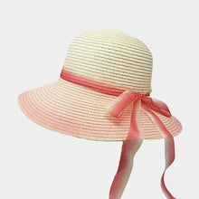 Load image into Gallery viewer, Ombre Bow Band Straw Sun Hat
