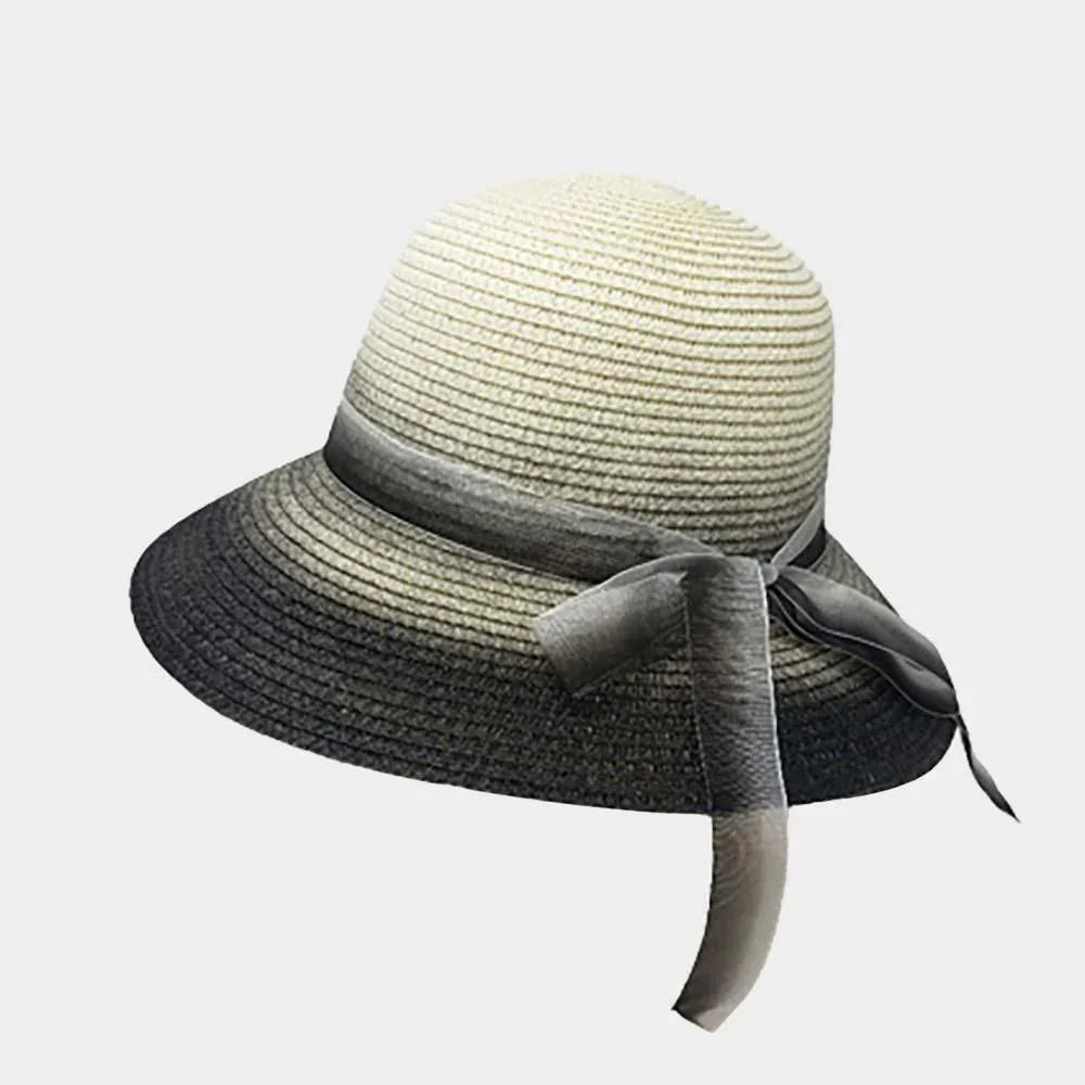 Ombre Bow Band Straw Sun Hat - Jewelry Store by Erik Rayo